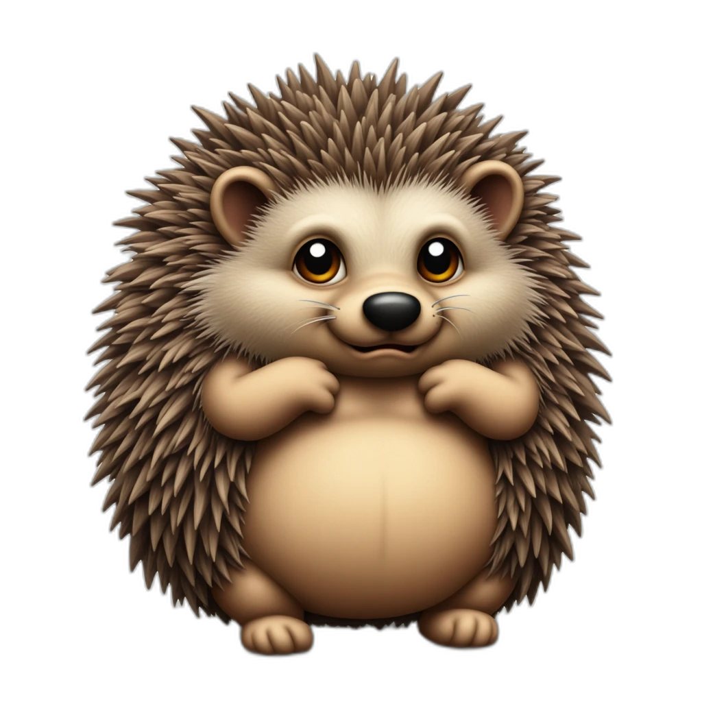 A grumpy hedgehog-emoji