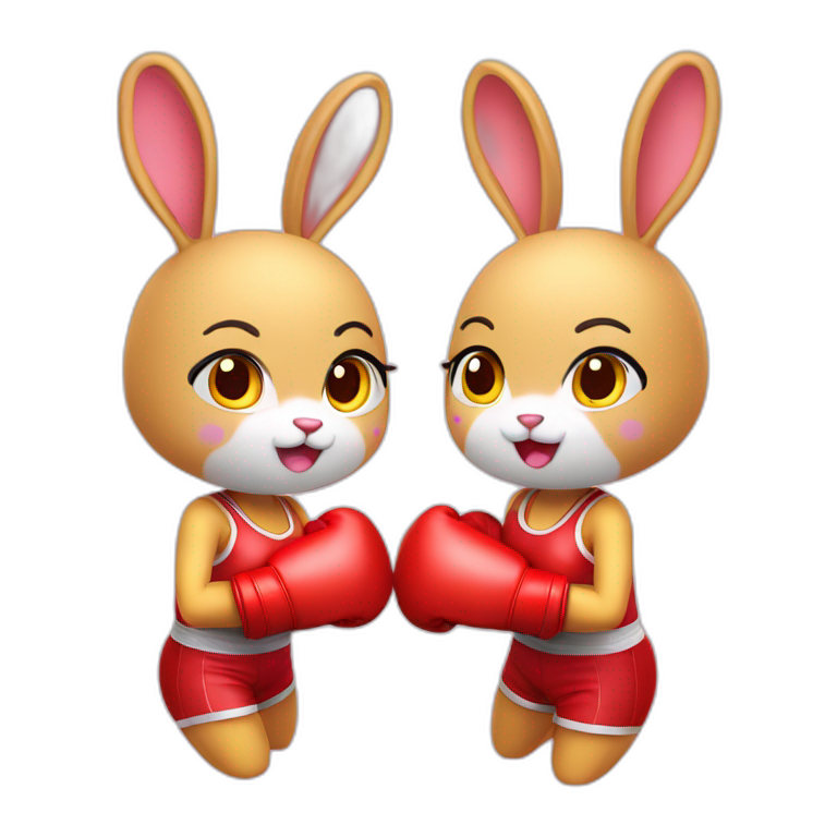 two-cute-3d-rabbit-girls-boxing-emoji
