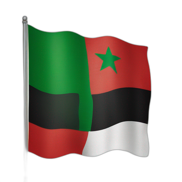 A flag of Algeria merge with the Palestinian flag-emoji