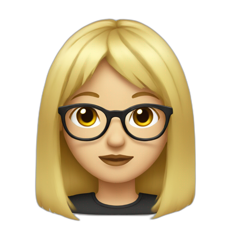 a-girl-with-blonde-hair,-a-fringe-and-black-framed-glasses-emoji