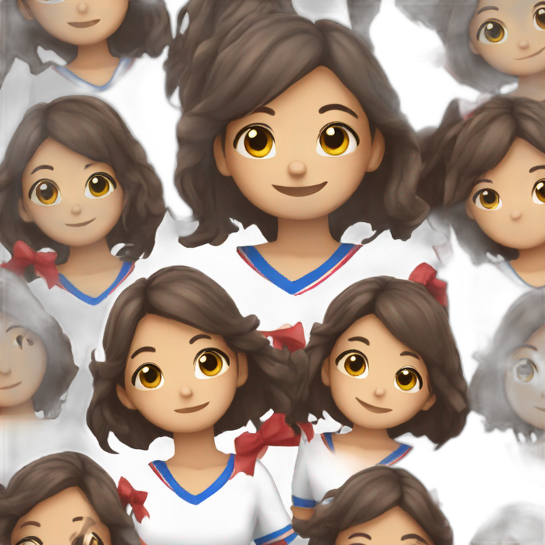 young-filipina-cheerleader,-hair-ribbon,-dark-skin,-bob-haircut,-smile-emoji
