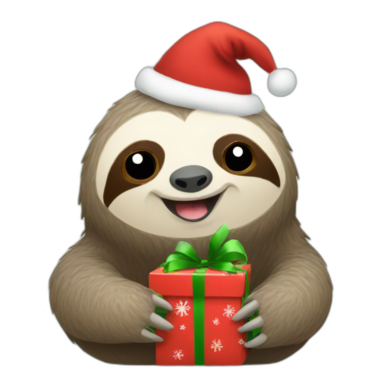 Sloth celebrating Christmas-emoji