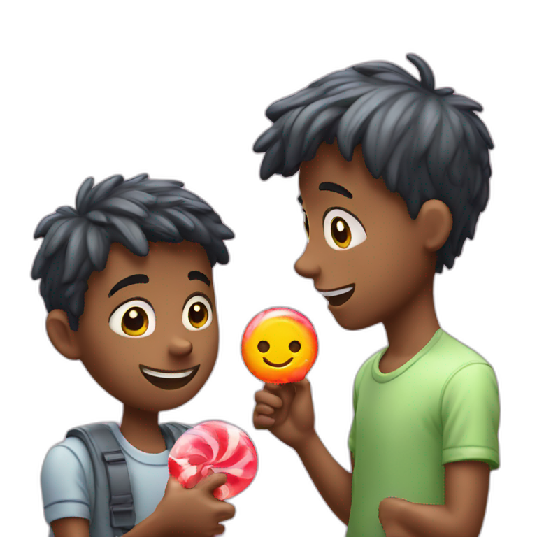 friendly-boy-sharing-gummy-candy-with-his-friend-emoji