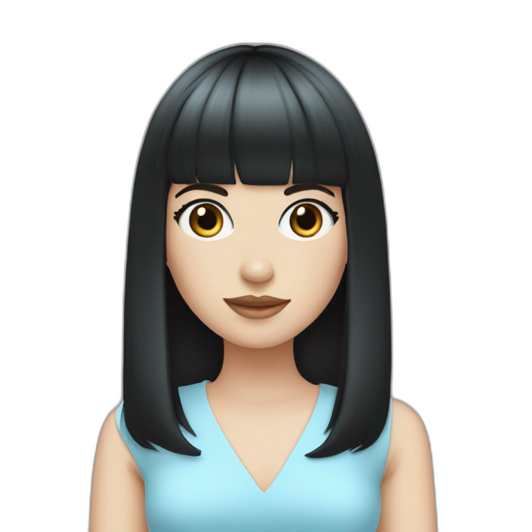 a-white-girl-with-black-hair-full-bang-stile-...wearing-baby-blue-dress-emoji