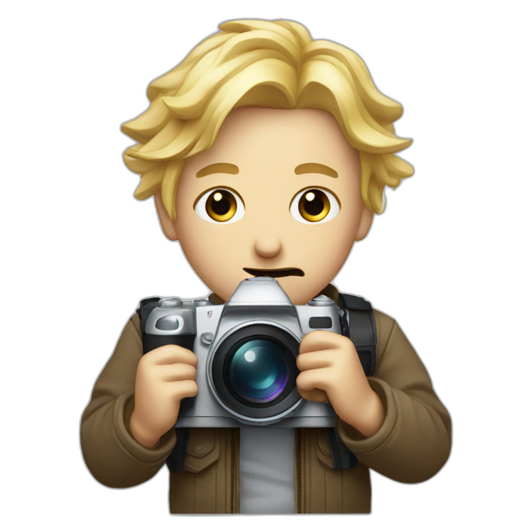 sad-photographer-with-blond-hair,-black-eyes-and-rabbit-teeth-with-camera-emoji