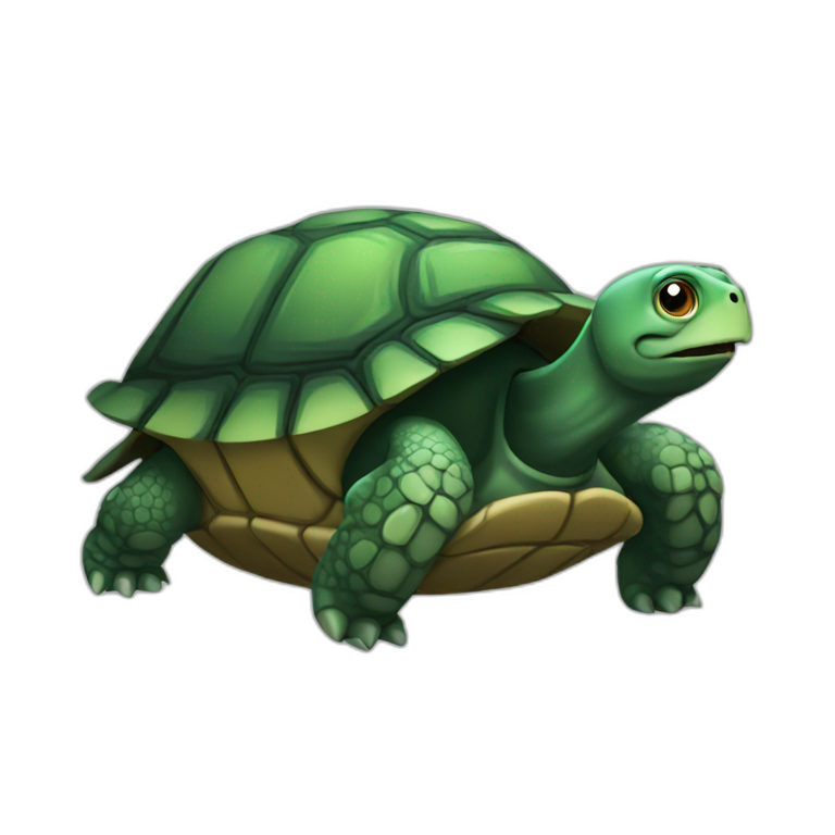 a gaming turtle with black hair-emoji