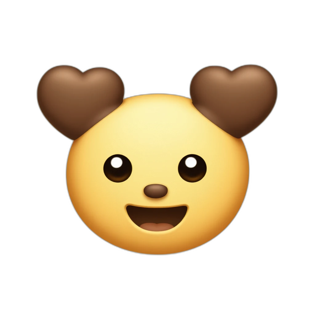 Shy smiley with brown hearts-emoji