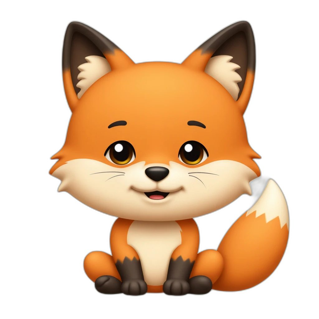 adorable fox head cartoon-emoji