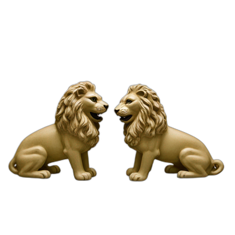 Staffordshire pottery lions-emoji