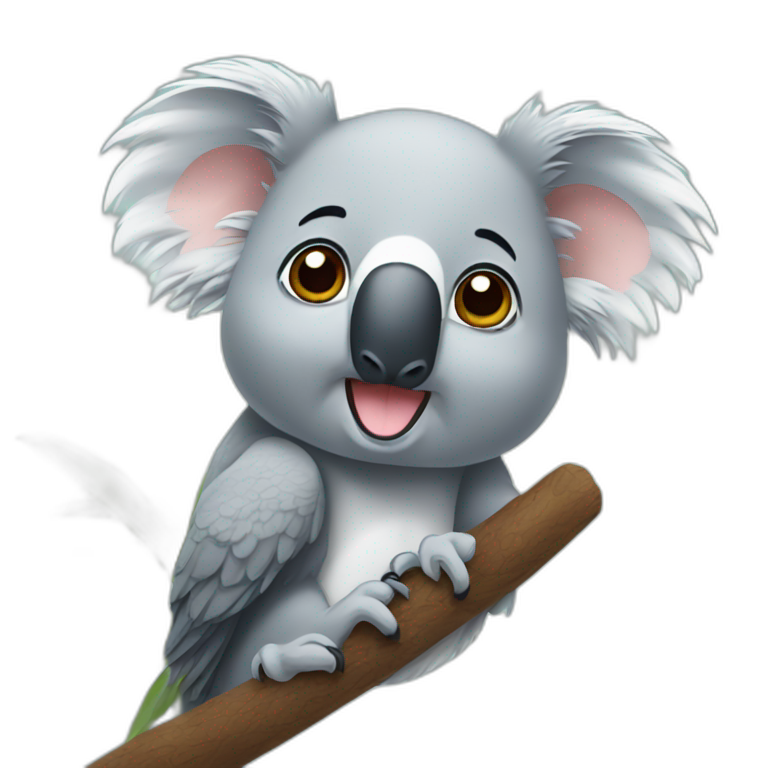 A koala with a pigeon beak-emoji