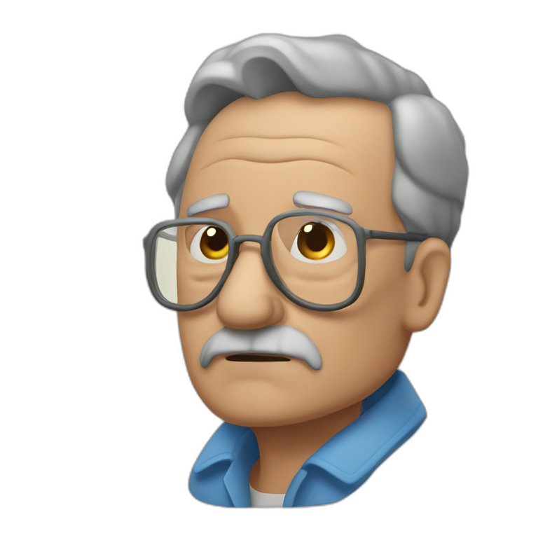 un abuelo triste con cuernos-emoji