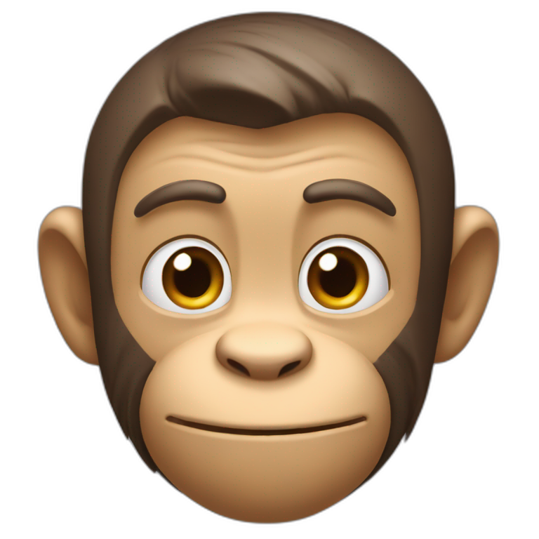 monkey's-tilted-head,-tong-in-cheek-looks,-right-hang-holds-chin-emoji