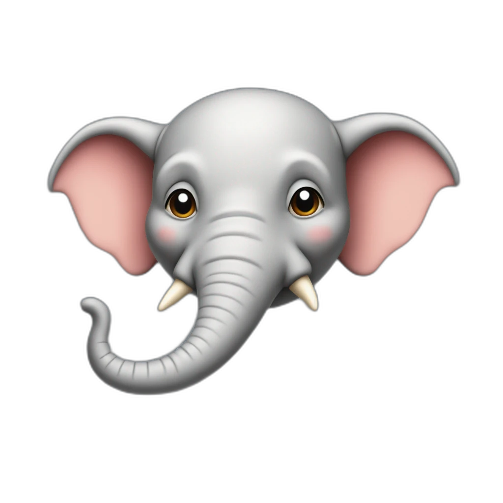 cute elephant head cartoon-emoji