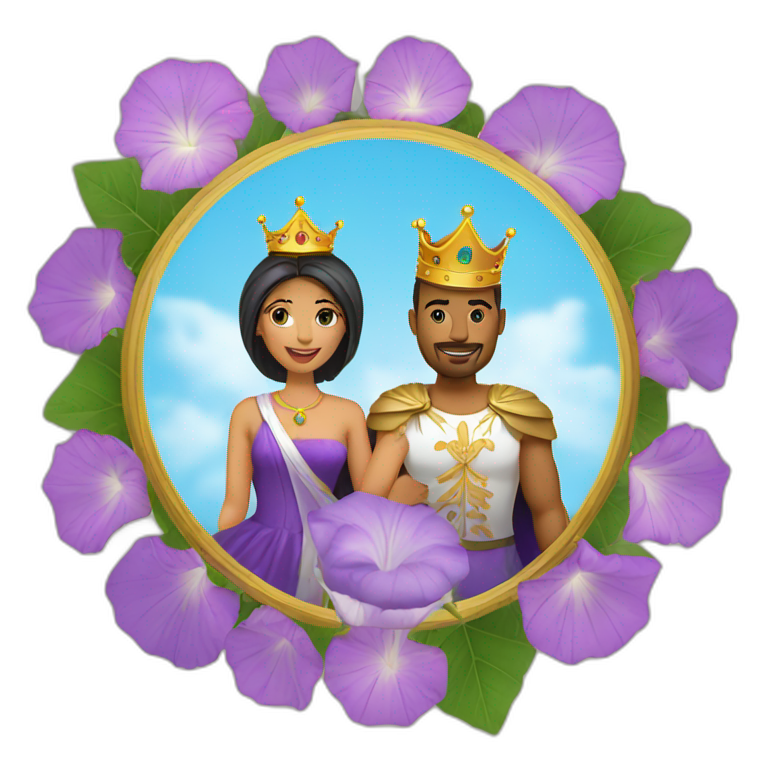 a-couple-of-king-and-queen-encircled-with-morning-glory-flower-emoji