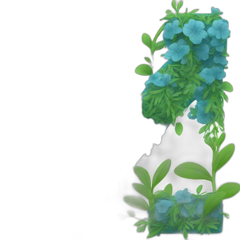 letter-f-blue-with-plants-growing-around-it-emoji