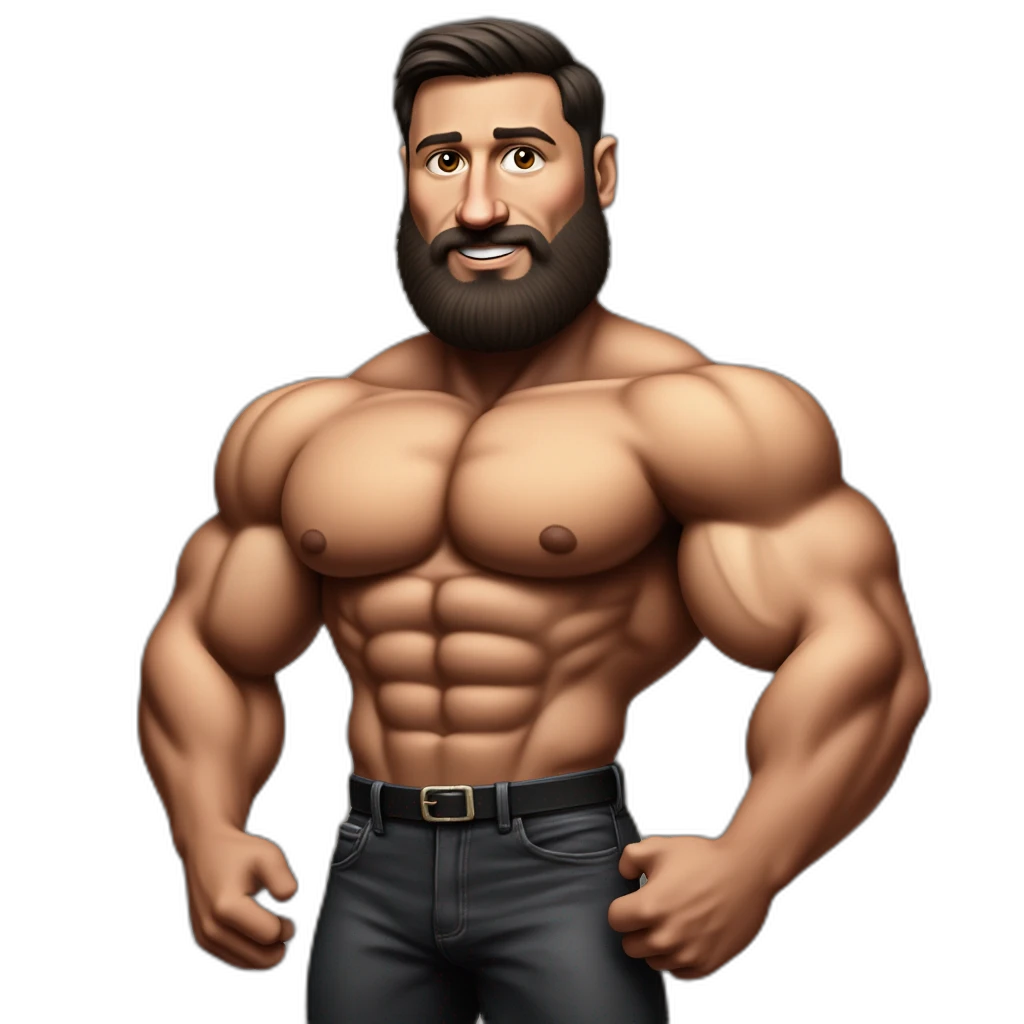 muscle man with barbu-emoji