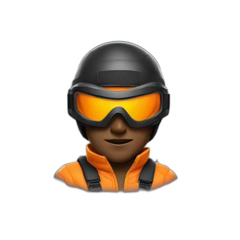 ninja-with-an-angel-halo-above-their-head,-orange-ski-goggles-emoji