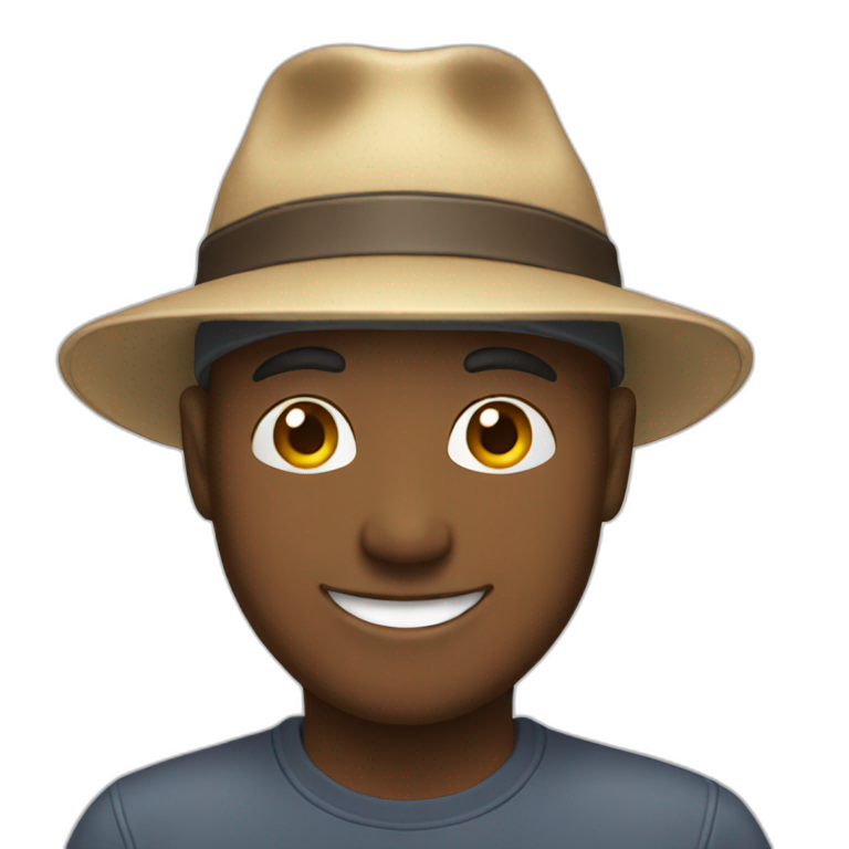 A man wearing a hat and smiling-emoji