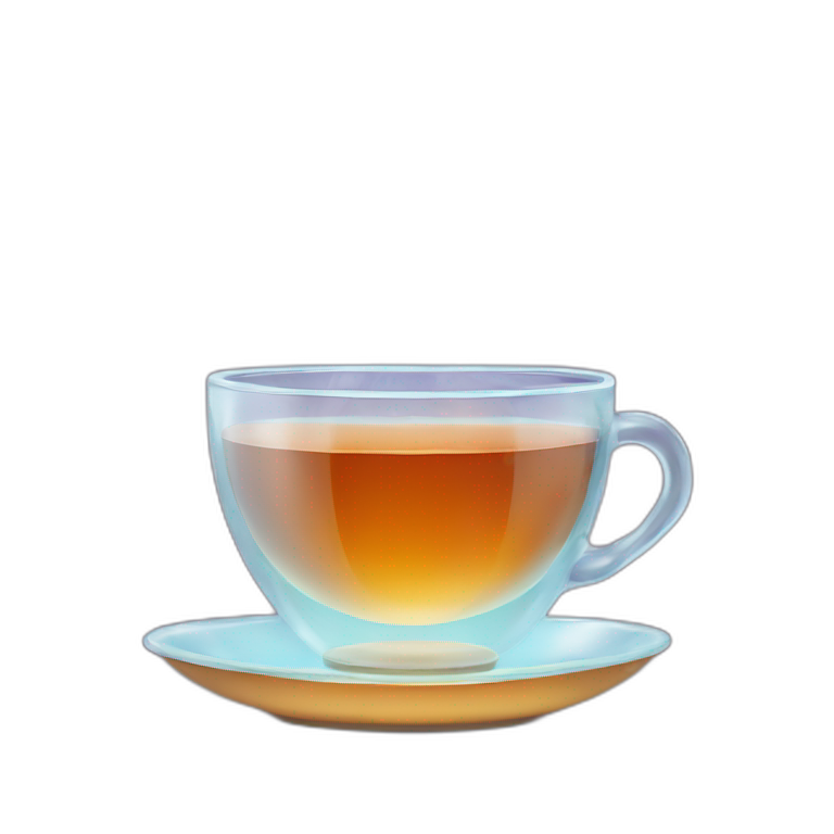 glass teacup with steamy tea-emoji