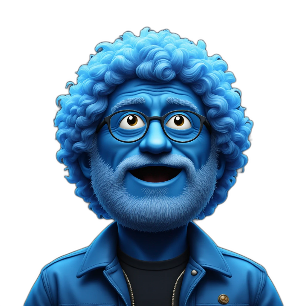 kale singer songwriter met een blauwe bril-emoji