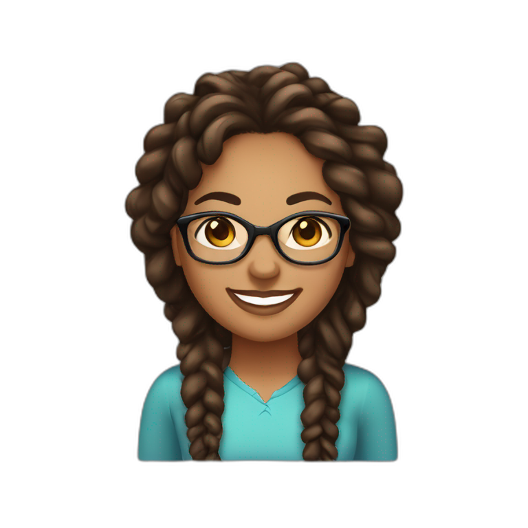 overweight-brown-skinned-african-american-woman-with-long-black-curly-braids-dark-brown-eyes-and-clear-glasses-smiling-emoji