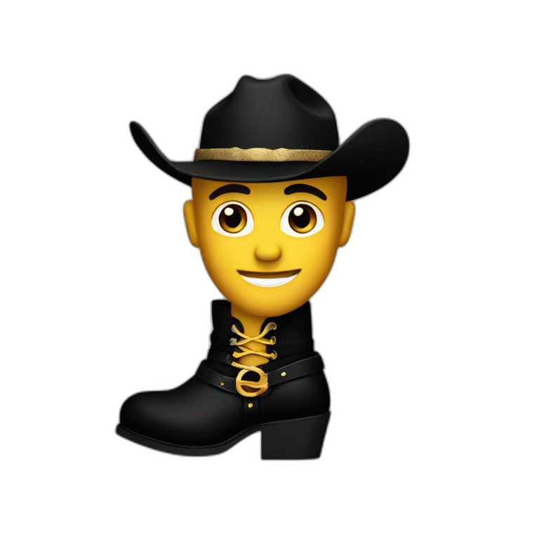 jerktunez-in-some-cowboy-boots-black-&-gold-emoji
