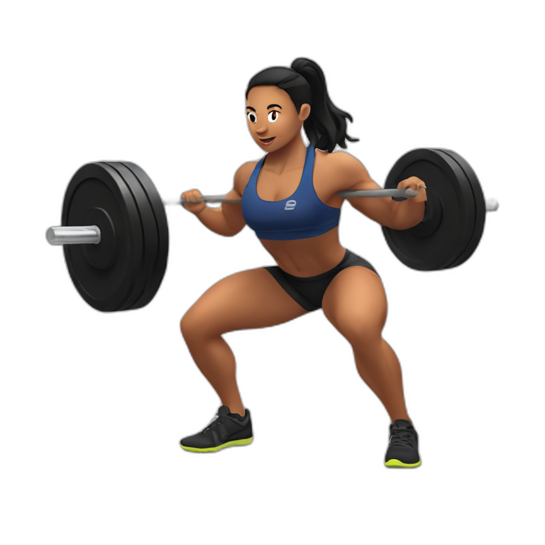 crossfit athlete doing a squat snatch-emoji