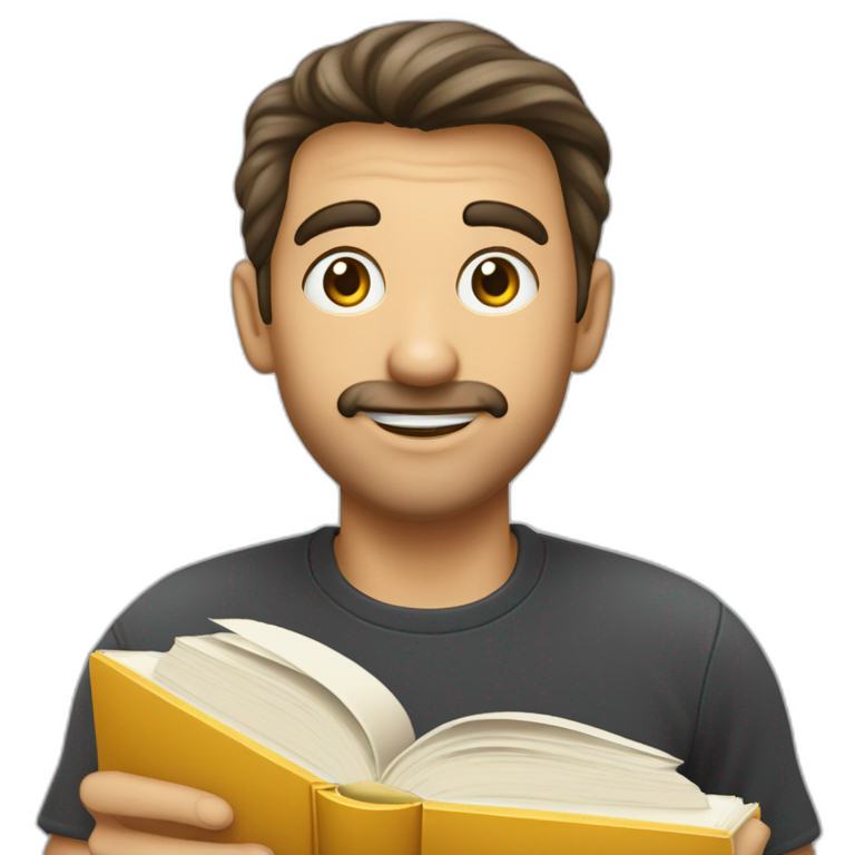 pesquisador-buscando-as-informações-de-um-livro-com-uma-lupa-emoji