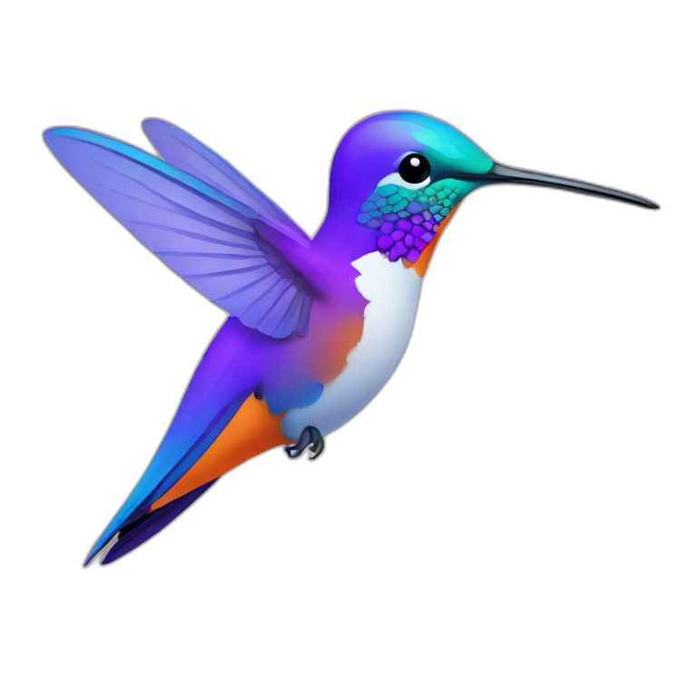 a-hummingbird-with-purple,-orange-and-blue-emoji