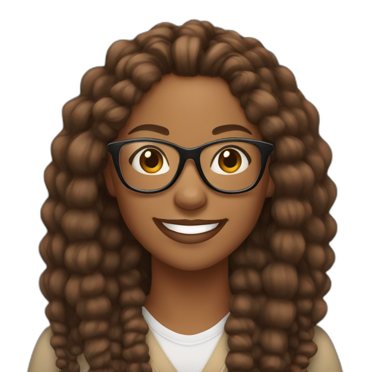 brown-skinned-african-american-woman-with-long-brown-curly-braids-and-clear-glasses-smiling-emoji
