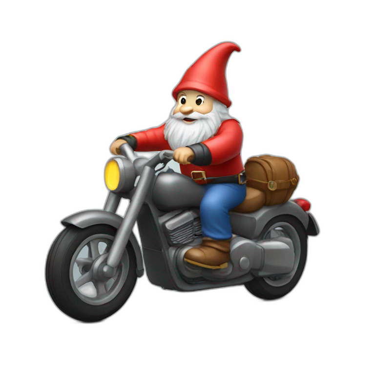 gnome riding a motorbike-emoji