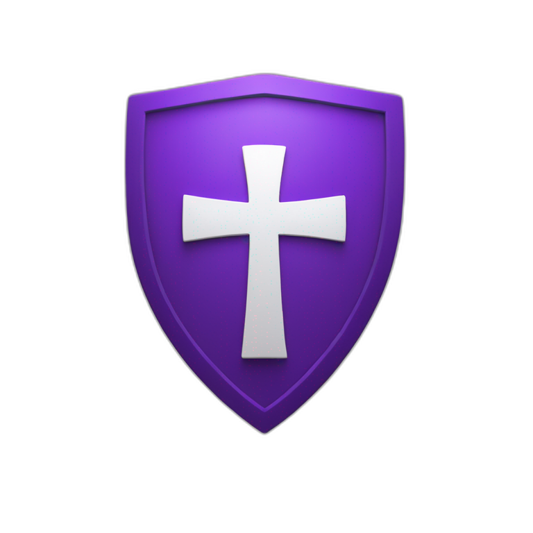 create-a-purple-shield-with-a-white-cross/plus-symbol-in-the-center-emoji