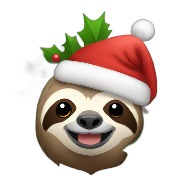 Sloth celebrating Christmas-emoji