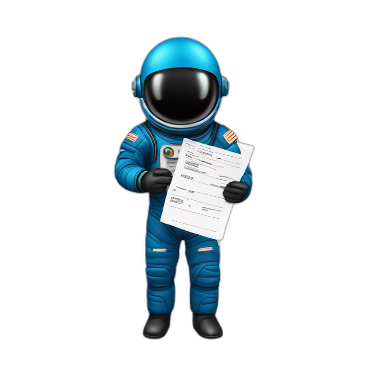 astronaut-man-blue-and-black-suit-taking-paper-receipt-emoji