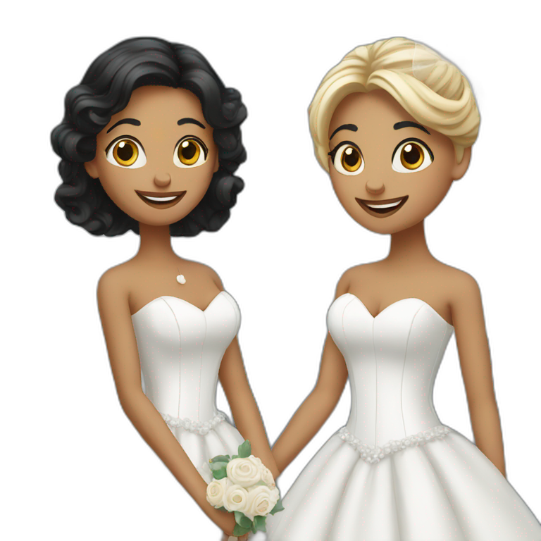 two-brides,-one-with-black-long-hair,-the-other-with-short-blonde-hair-emoji