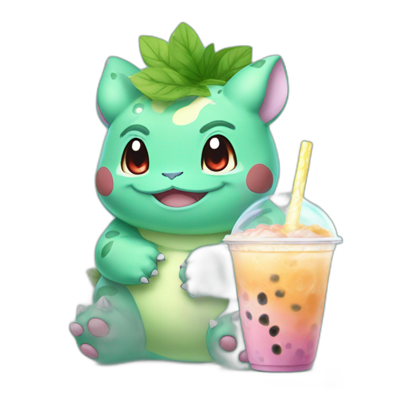 bulbasaur-drinking-a-bubble-tea-emoji