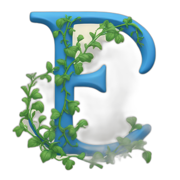 letter-f-blue-with-vines-growing-around-it-emoji