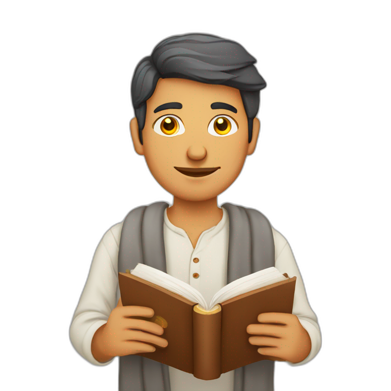 mithila-man-with-fair-face-and-holding-book-emoji