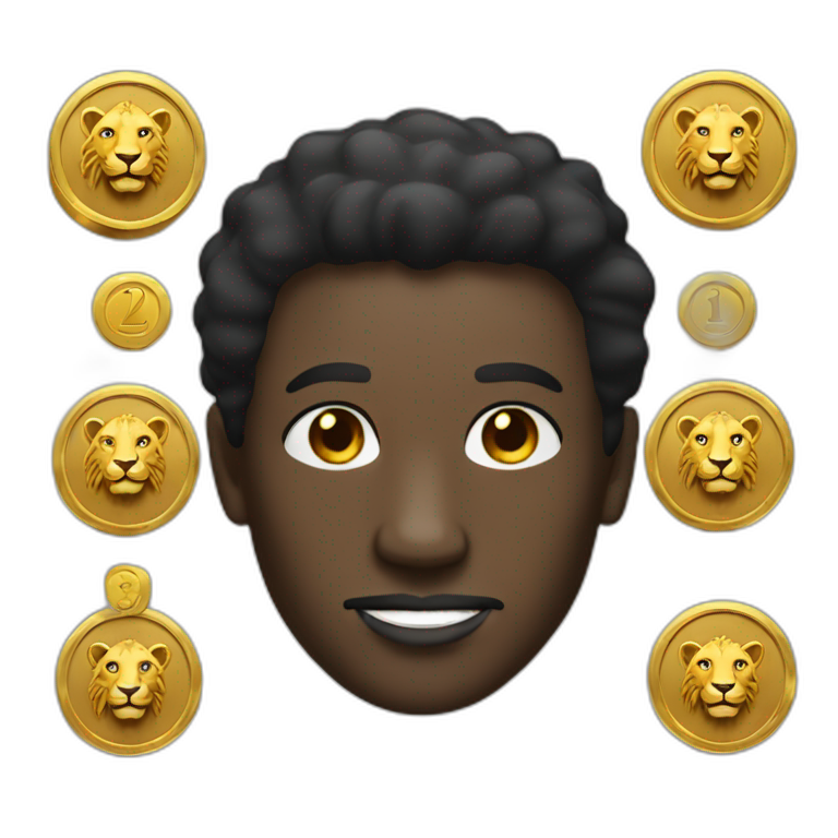 gold-coin-with-black-man-face-and-a-lion-with-him-emoji