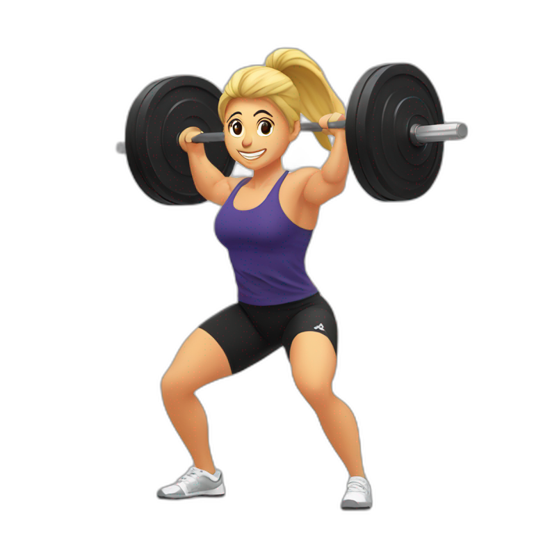 crossfit athlete doing a squat snatch-emoji